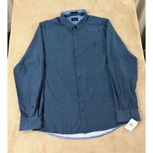 7 Diamonds 4-Way Stretch Liberty Shirt Men 2XL Navy Geometric L/S NEW $99